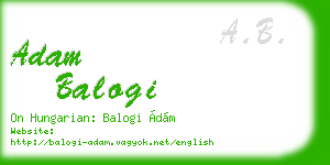 adam balogi business card